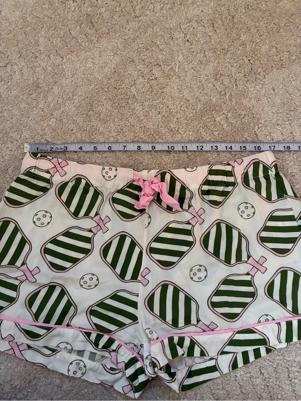 Katie Kime Pickleball Pajama Short Set Green Pink Size M - Picture 9 of 11